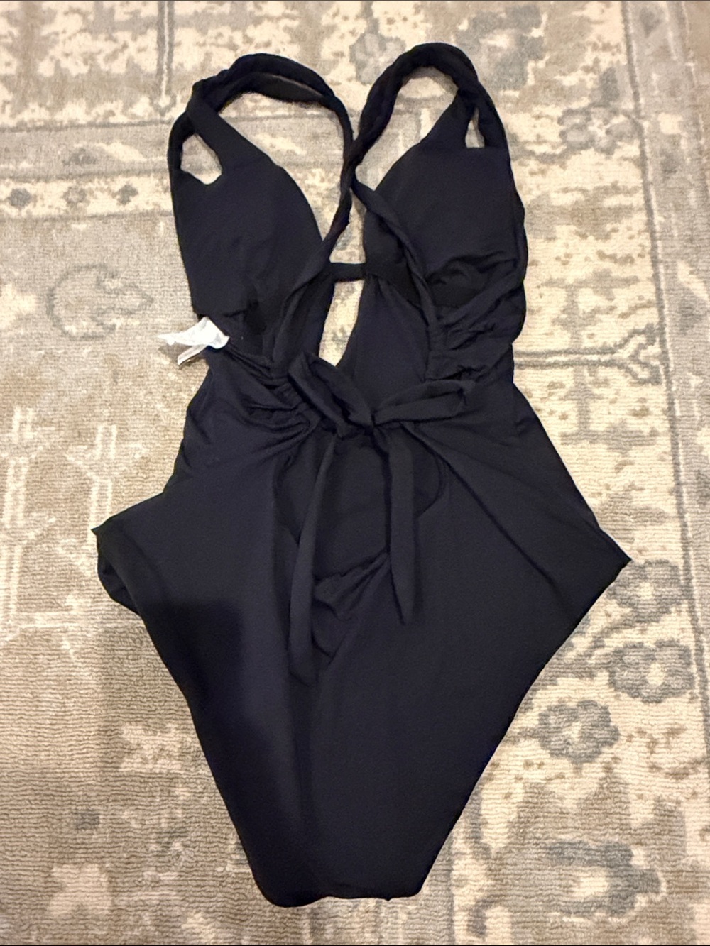 BECCA Black One-Piece Deep V Swimwear - Picture 3 of 6